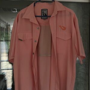 Mojo brand button down salmon in color classic